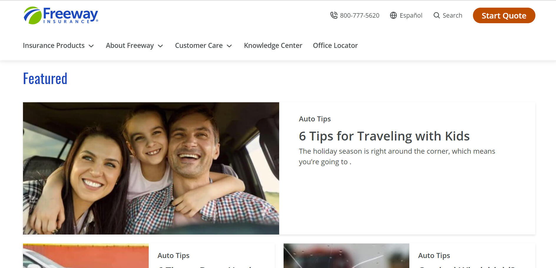 Freeway Insurance — Content writing and Spanish translation for this US insurance company